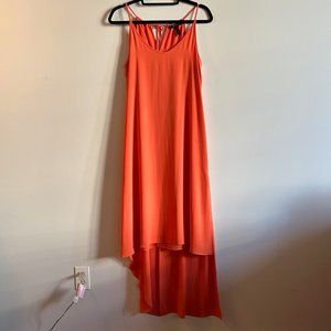BCBC Maxazria Orange Flowy High Low Dress Size XXS
